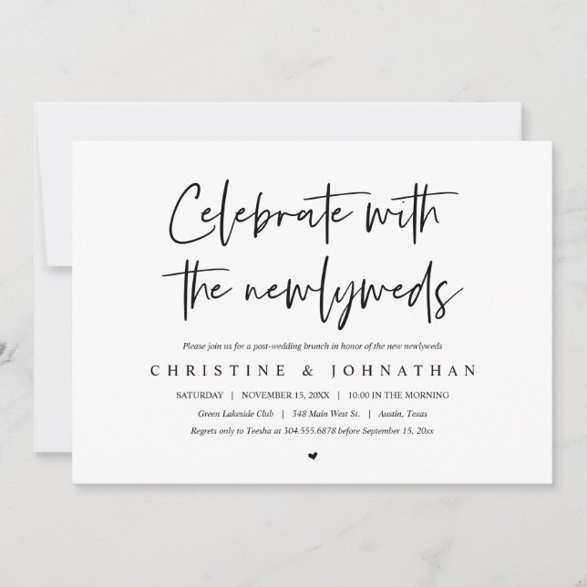 Brunch with the newlyweds, post wedding invitation (Front)