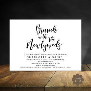Brunch with the newlyweds, Wedding Elopement Invitation