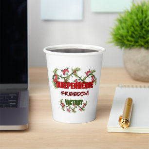 Brunches of viburnum  paper cups