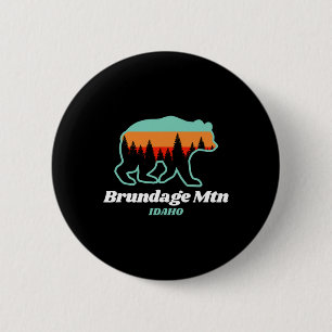 Brundage Mountain Idaho Skiing Snowboarding Bear  6 Cm Round Badge