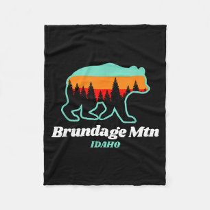 Brundage mountain idaho skiing snowboarding bear fleece blanket