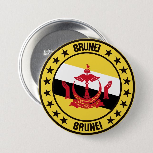 Brunei                                             7.5 cm round badge (Front & Back)