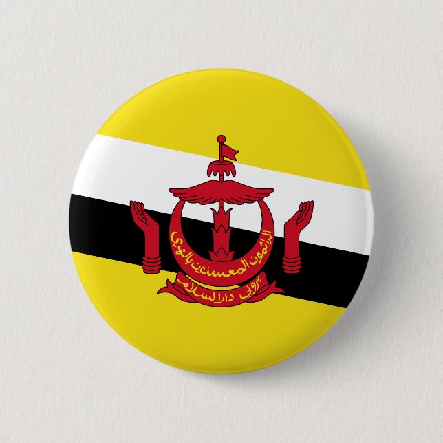 Brunei – Bruneian Flag 6 Cm Round Badge (Front)