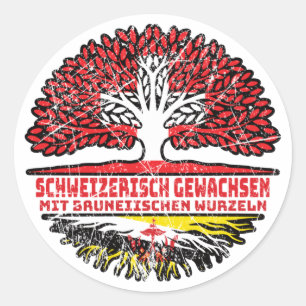 Brunei Bruneiisch Schweizer Schweiz Baum Wurzel Classic Round Sticker