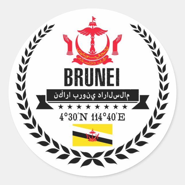 Brunei Classic Round Sticker (Front)