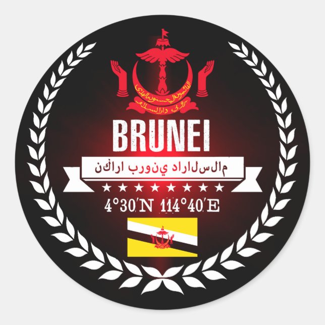 Brunei Classic Round Sticker (Front)