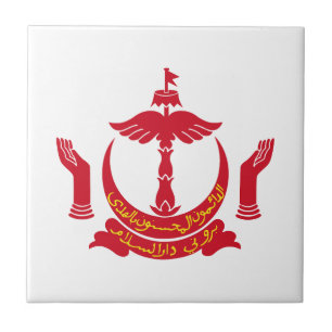 Brunei country coat arms symbol emblem flag ceramic tile