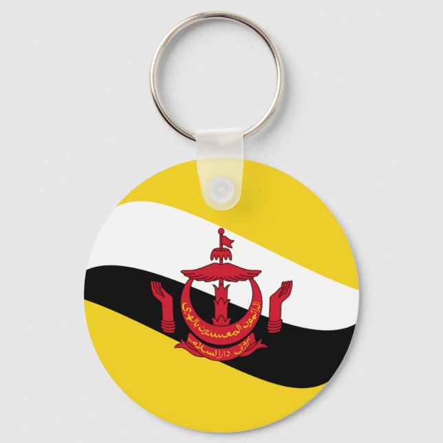 Brunei Fisheye Flag Keychain (Front)