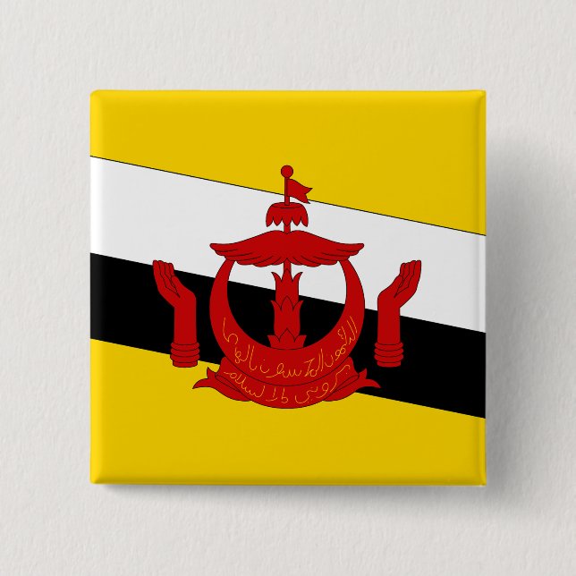 Brunei Flag 15 Cm Square Badge (Front)