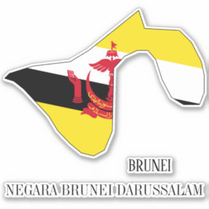 Brunei Flag Charming Patriotic Map