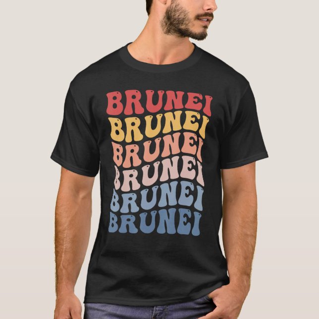 Brunei Groovy Retro Bruneian T-Shirt (Front)