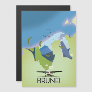 Brunei Map travel poster
