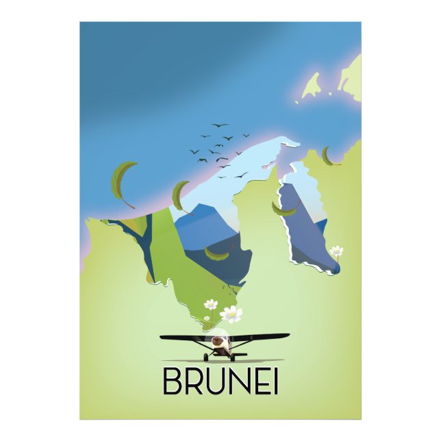 Brunei Map travel poster (Front)