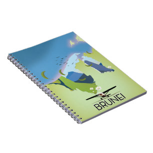 Brunei Map travel poster Notebook