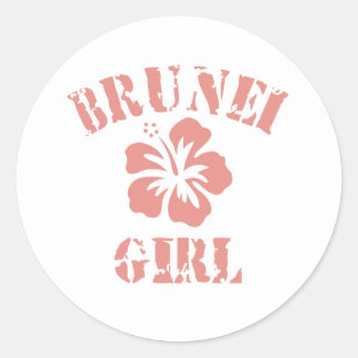 Brunei Pink Girl Classic Round Sticker