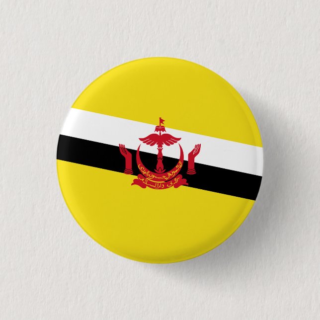 Bruneian Flag, Flag of Brunei 3 Cm Round Badge (Front)