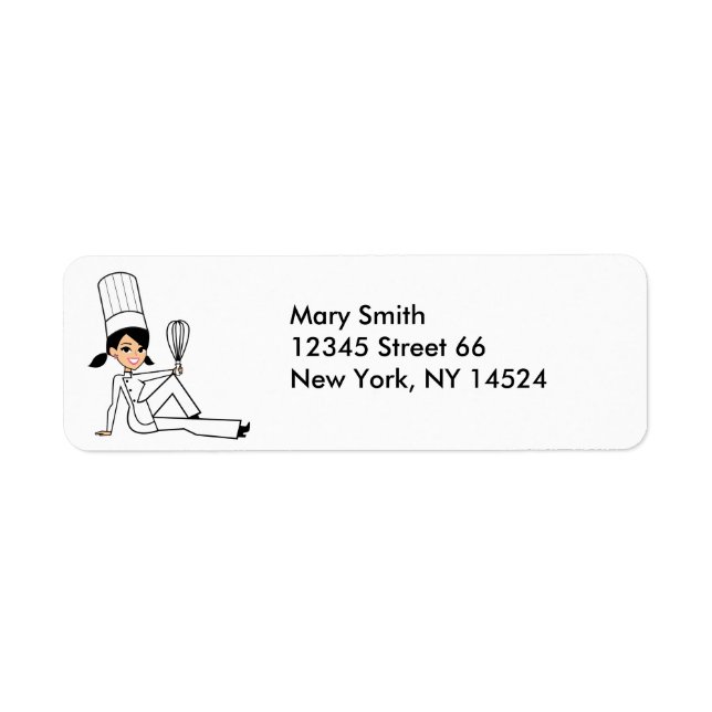 Brunette Baker Lady Return Labels (Front)