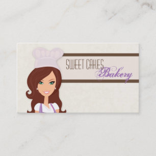 Brunette Baker Purple Brow Cup Cakes Business Card