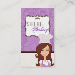 Brunette Baker Purple Brow Cup Cakes Business Card