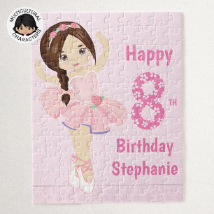 Brunette Ballerina Happy Birthday Jigsaw Puzzle