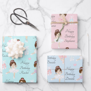 Brunette Ballerina  Wrapping Paper Sheets