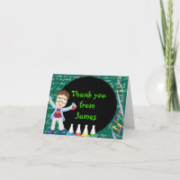 Brunette Boy Mad Scientist Thank You Note Card