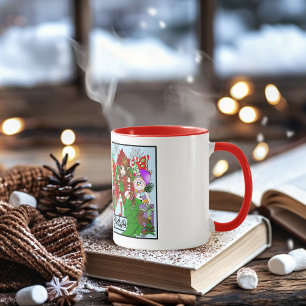 Brunette Christmas Present Fairy Mug