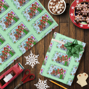 Brunette Christmas Present Fairy Wrapping Paper