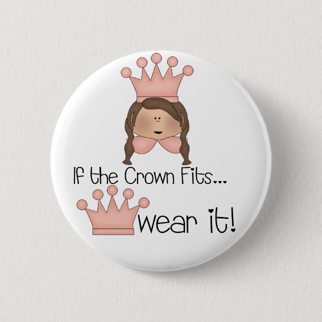 Brunette Crown Fits 6 Cm Round Badge (Front)