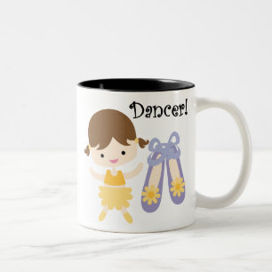 Brunette Dancer Two-Tone Coffee Mug