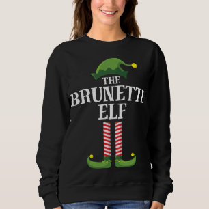 Brunette Elf Matching Family Christmas Party Sweatshirt