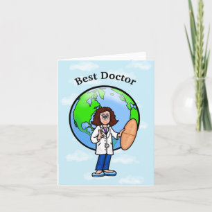 Brunette Female Doctor Greeting Card