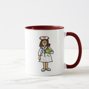 Brunette Female Nurse Mug  Add Name!