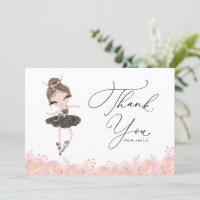 Brunette Girl Ballerina in Black Dress Birthday
