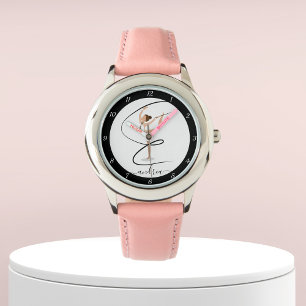 Brunette Girl Gymnastics Gymnast Elegant Name Cute Watch