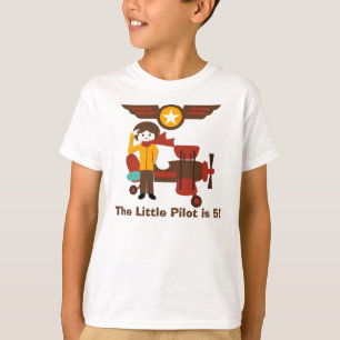 Brunette Girl Pilot Birthday Custom T-shirt