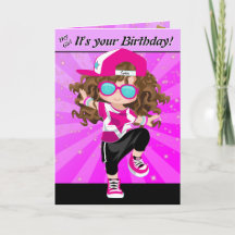 Brunette Girls Hip Hop Happy Birthday