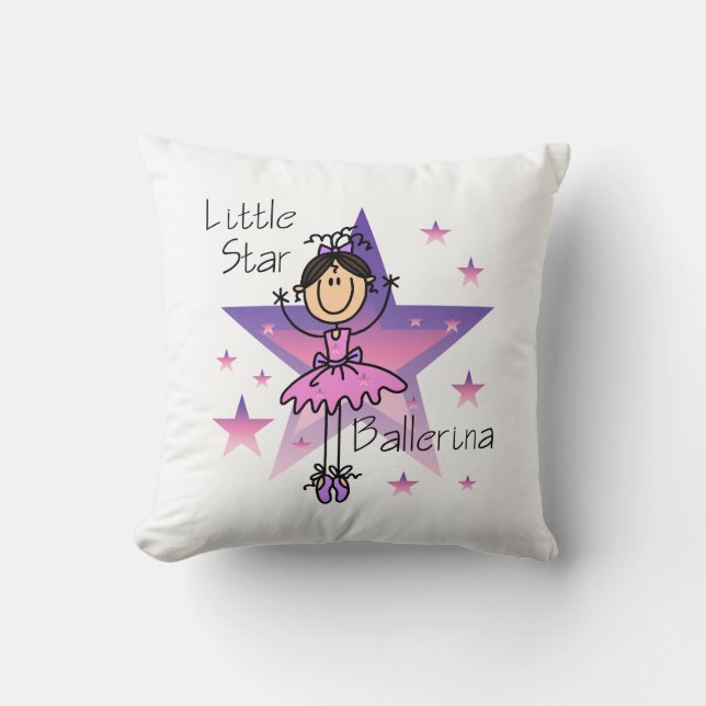 Brunette Little Star Ballerina Pillow (Front)