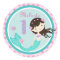 Brunette Mermaid Age One Birthday Sticker