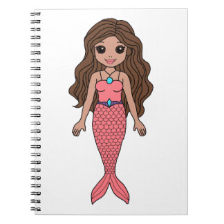 Brunette Mermaid  Notebook