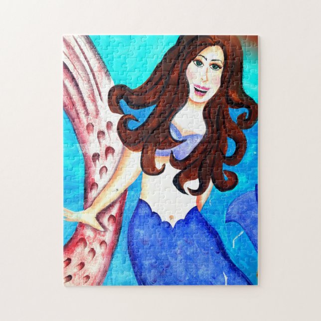 brunette mermaid puzzle (Vertical)