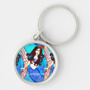 Brunette mermaid Thunder_Cove Key Ring