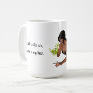 Brunette Mermaid With Starfish Coffee Mug