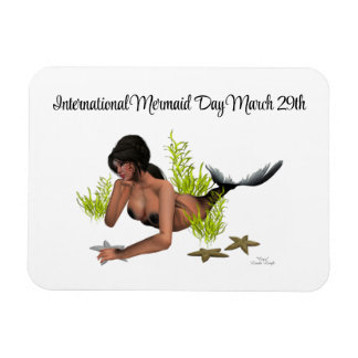 Brunette Mermaid With Starfish Flexible Magnet