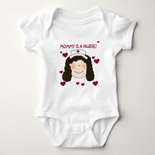Brunette Mummy is a Nurse T-shirts and Gifts (Front)