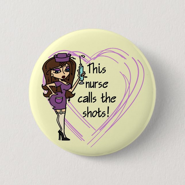 Brunette Nurse T-shirts and Gifts 6 Cm Round Badge (Front)