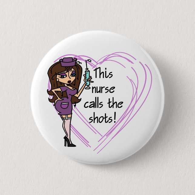 Brunette Nurse T-shirts and Gifts 6 Cm Round Badge (Front)