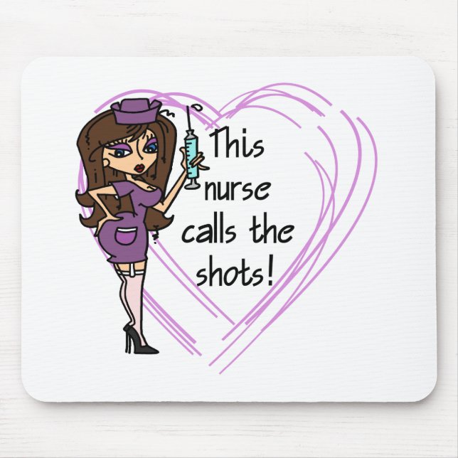 Brunette Nurse T-shirts and Gifts Mouse Pad (Front)