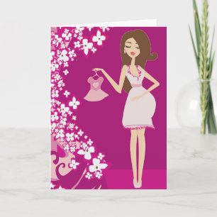 brunette pregnant woman announcement