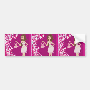 brunette pregnant woman bumper sticker